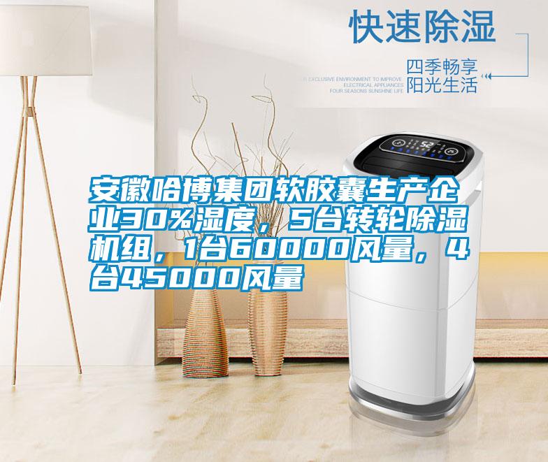 安徽哈博集團軟膠囊生產(chǎn)企業(yè)30%濕度,5臺轉輪除濕機組,1臺60000風(fēng)量,4臺45000風(fēng)量