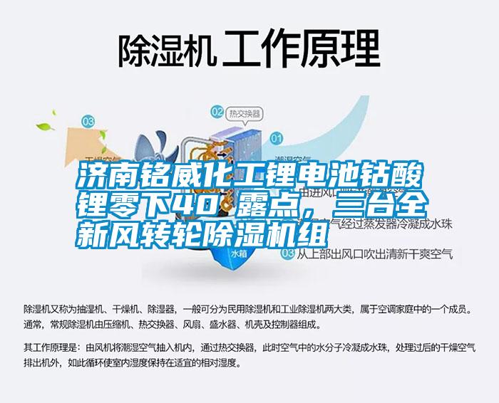 濟南銘威化工鋰電池鈷酸鋰零下40℃露點(diǎn)，三臺全新風(fēng)轉輪除濕機組