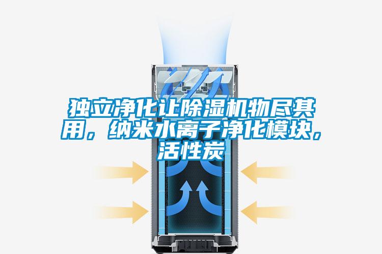 獨立凈化讓除濕機物盡其用，納米水離子凈化模塊，活性炭