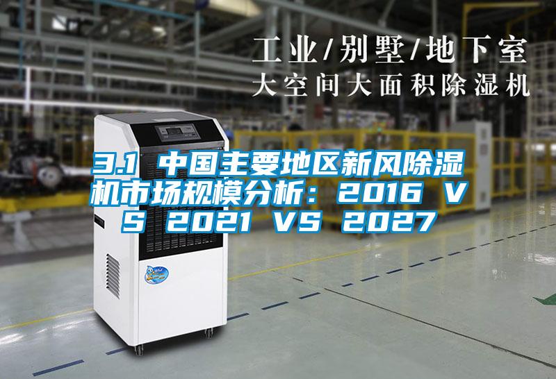 3.1 中國主要地區新風(fēng)除濕機市場(chǎng)規模分析：2016 VS 2021 VS 2027