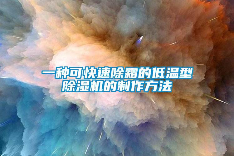 一種可快速除霜的低溫型除濕機的制作方法