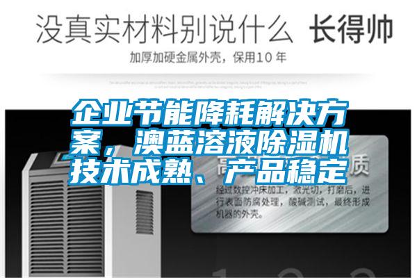 企業(yè)節能降耗解決方案，澳藍溶液除濕機技術(shù)成熟、產(chǎn)品穩定