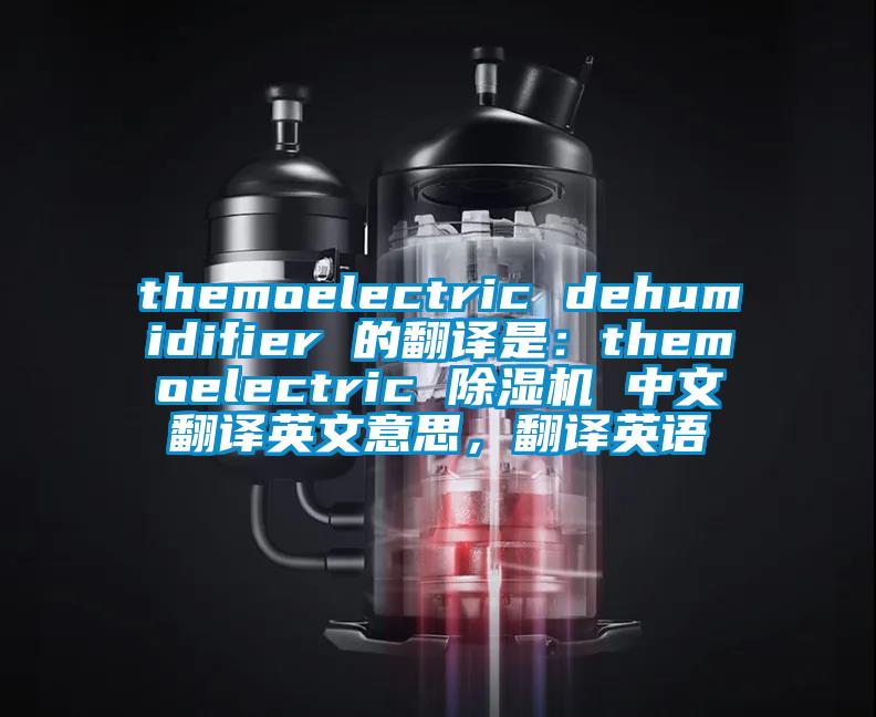themoelectric dehumidifier 的翻譯是：themoelectric 除濕機 中文翻譯英文意思，翻譯英語(yǔ)