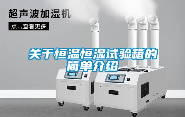 關(guān)于恒溫恒濕試驗箱的簡(jiǎn)單介紹