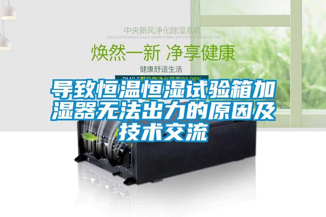 導致恒溫恒濕試驗箱加濕器無(wú)法出力的原因及技術(shù)交流