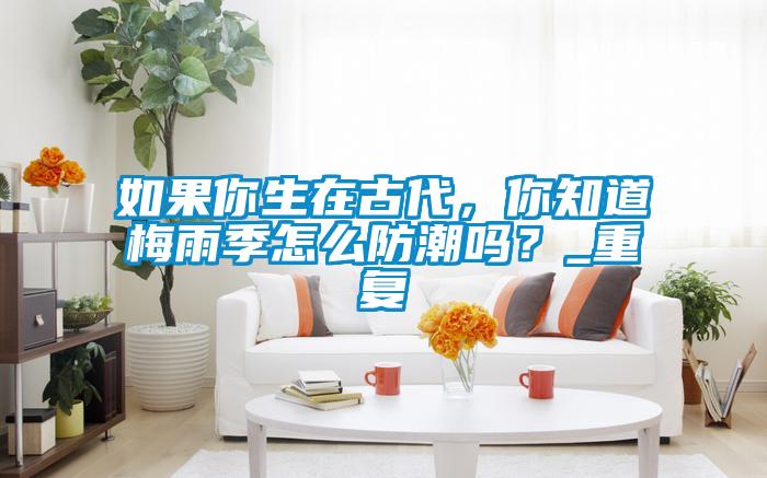 如果你生在古代，你知道梅雨季怎么防潮嗎？_重復
