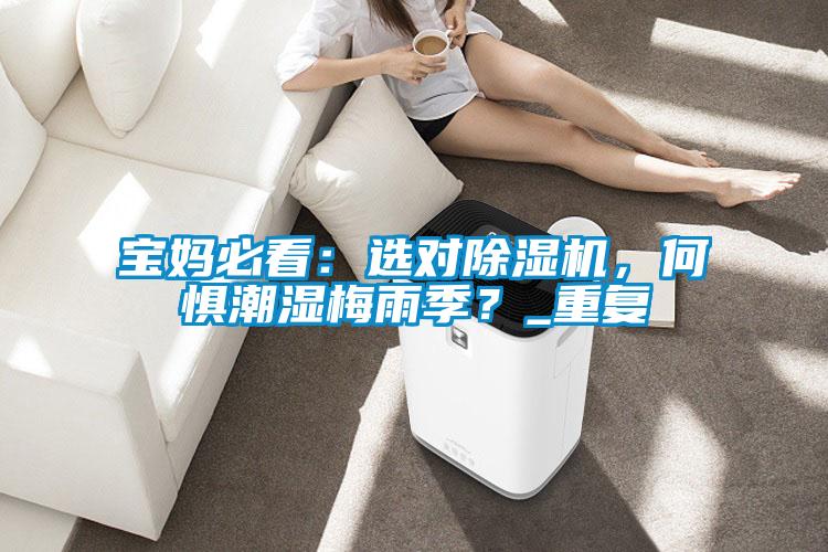 寶媽必看：選對除濕機，何懼潮濕梅雨季？_重復