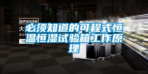 必須知道的可程式恒溫恒濕試驗箱工作原理