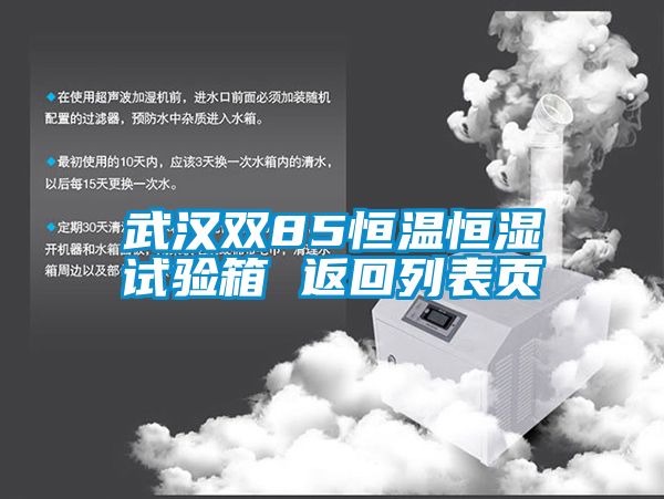 武漢雙85恒溫恒濕試驗箱 返回列表頁(yè)
